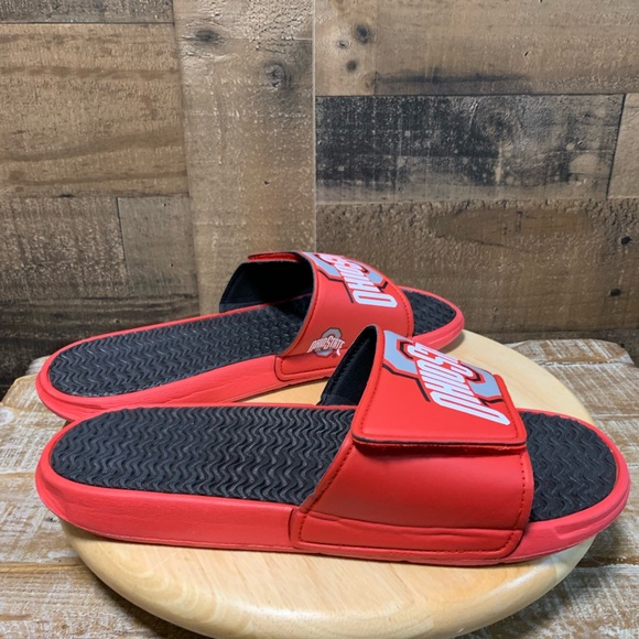 The Ohio State University men’s red adjustable flip flops size 13-14 - Picture 3 of 9
